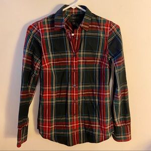 Jcrew perfect fit button down in green Stewart tartan